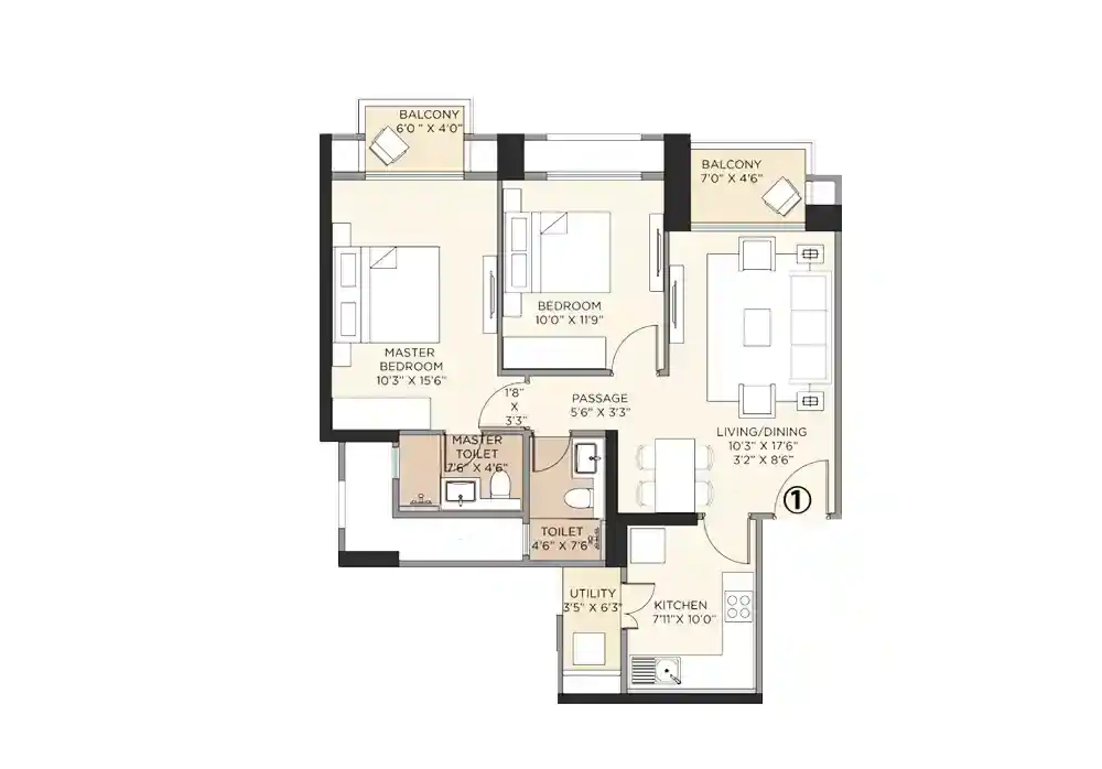 Floor Plan 2 BHK